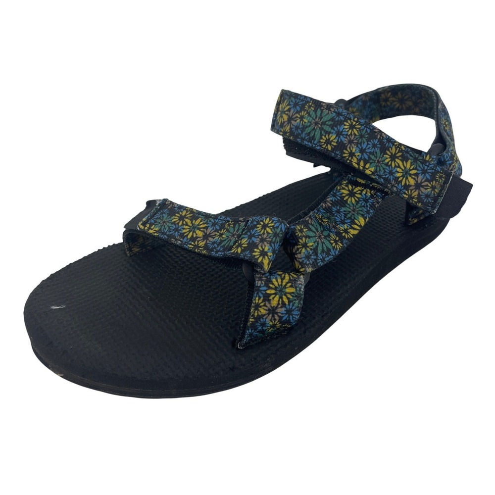 Teva Original Universal Sandals‎ Womens 6 Black Floral Excellent Strappy Flat